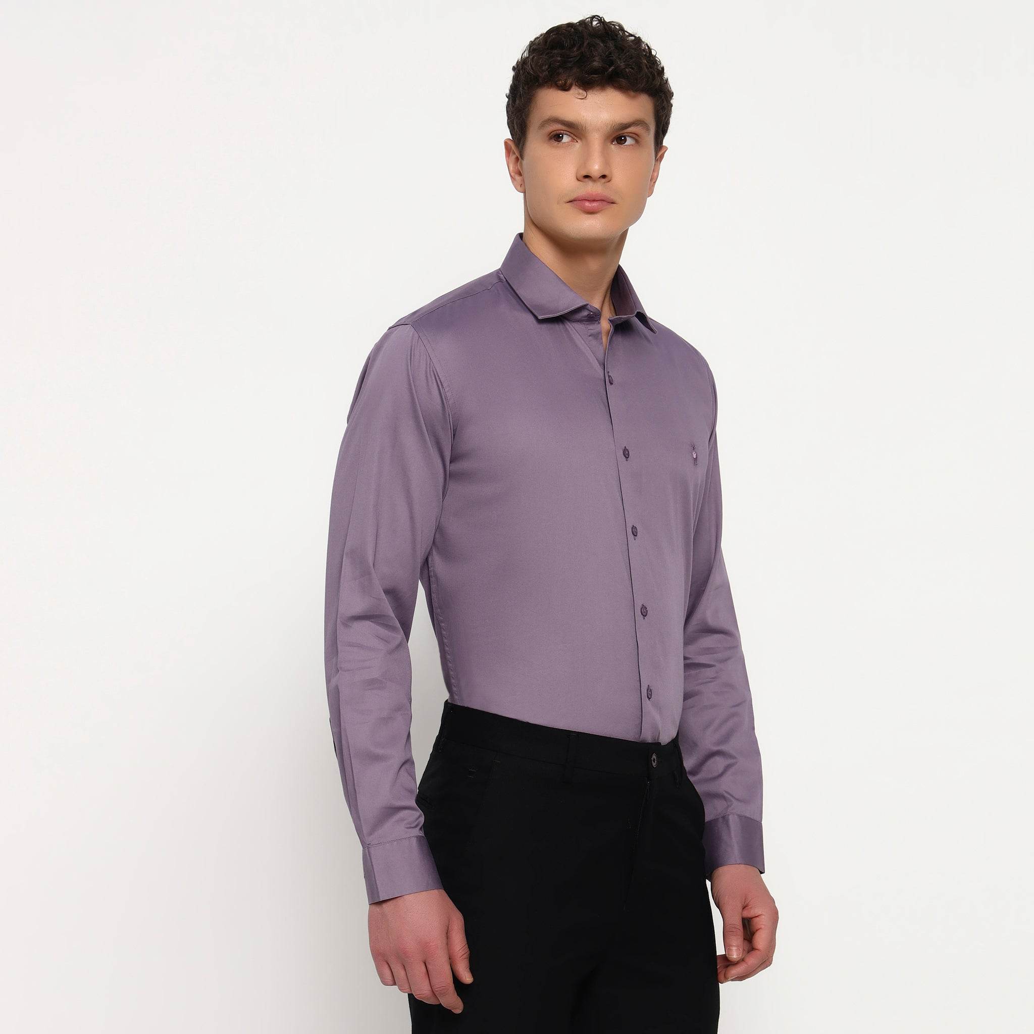 Dusty Purple Satin Shirt