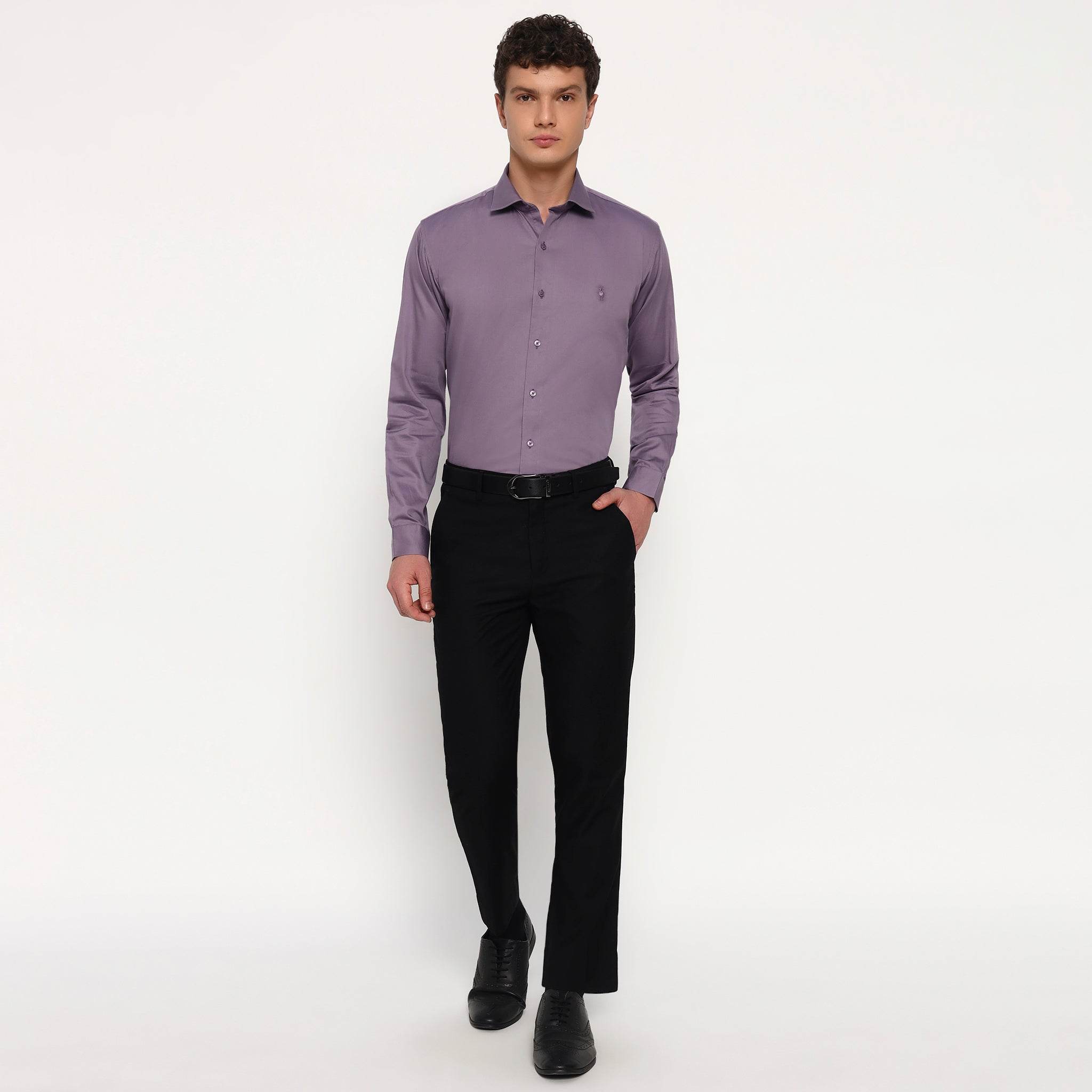 Dusty Purple Satin Shirt