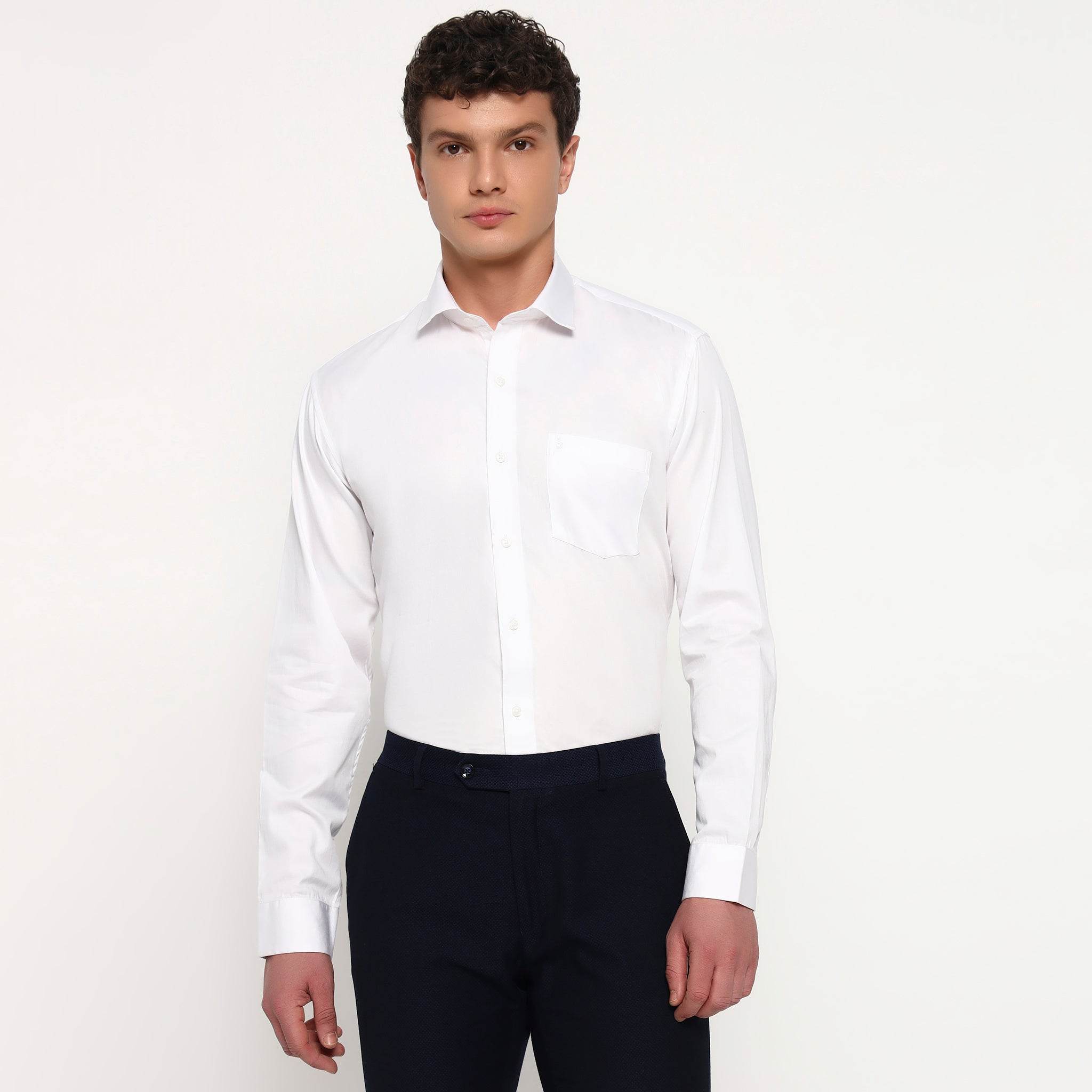 Ivory White Satin Shirt