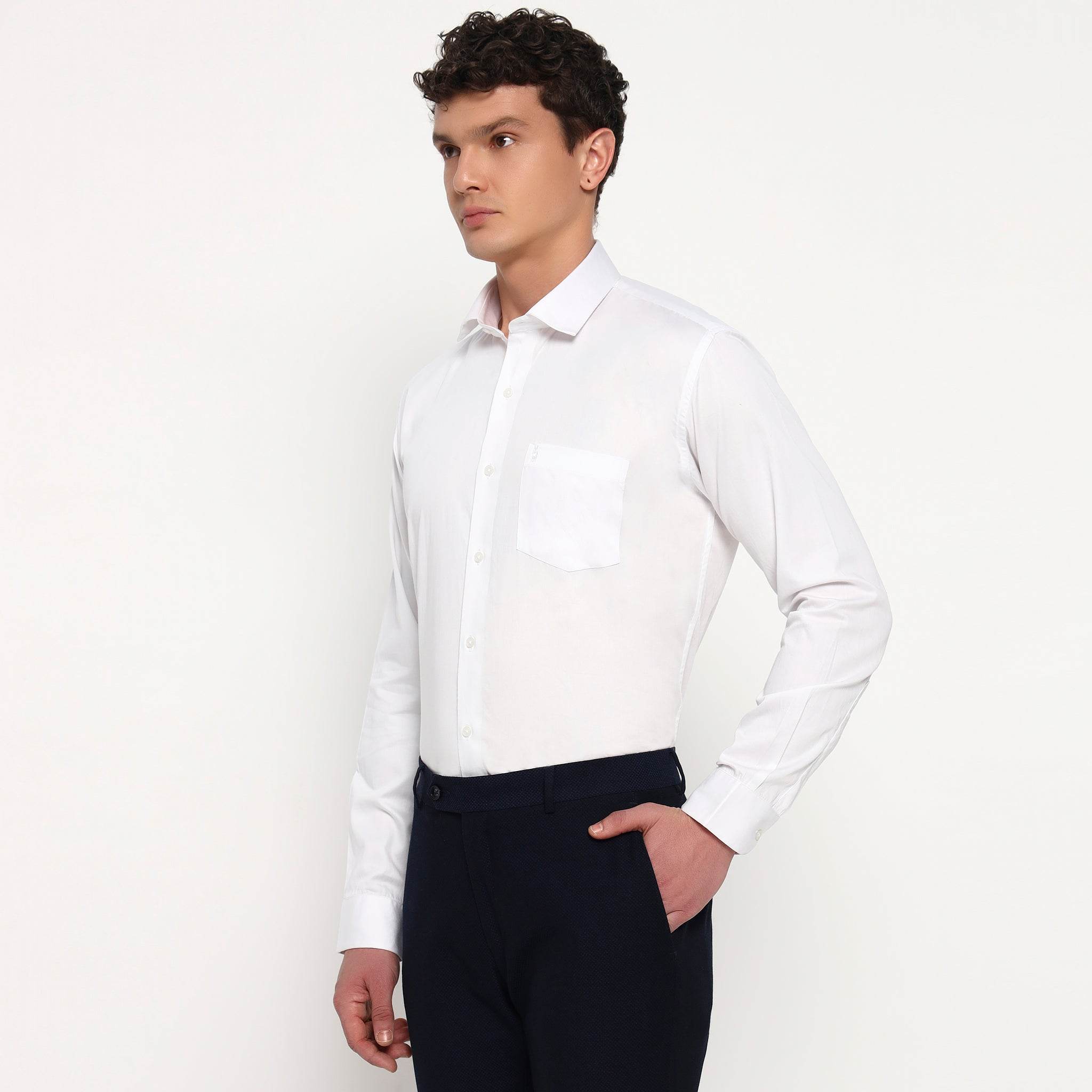 Ivory White Satin Shirt