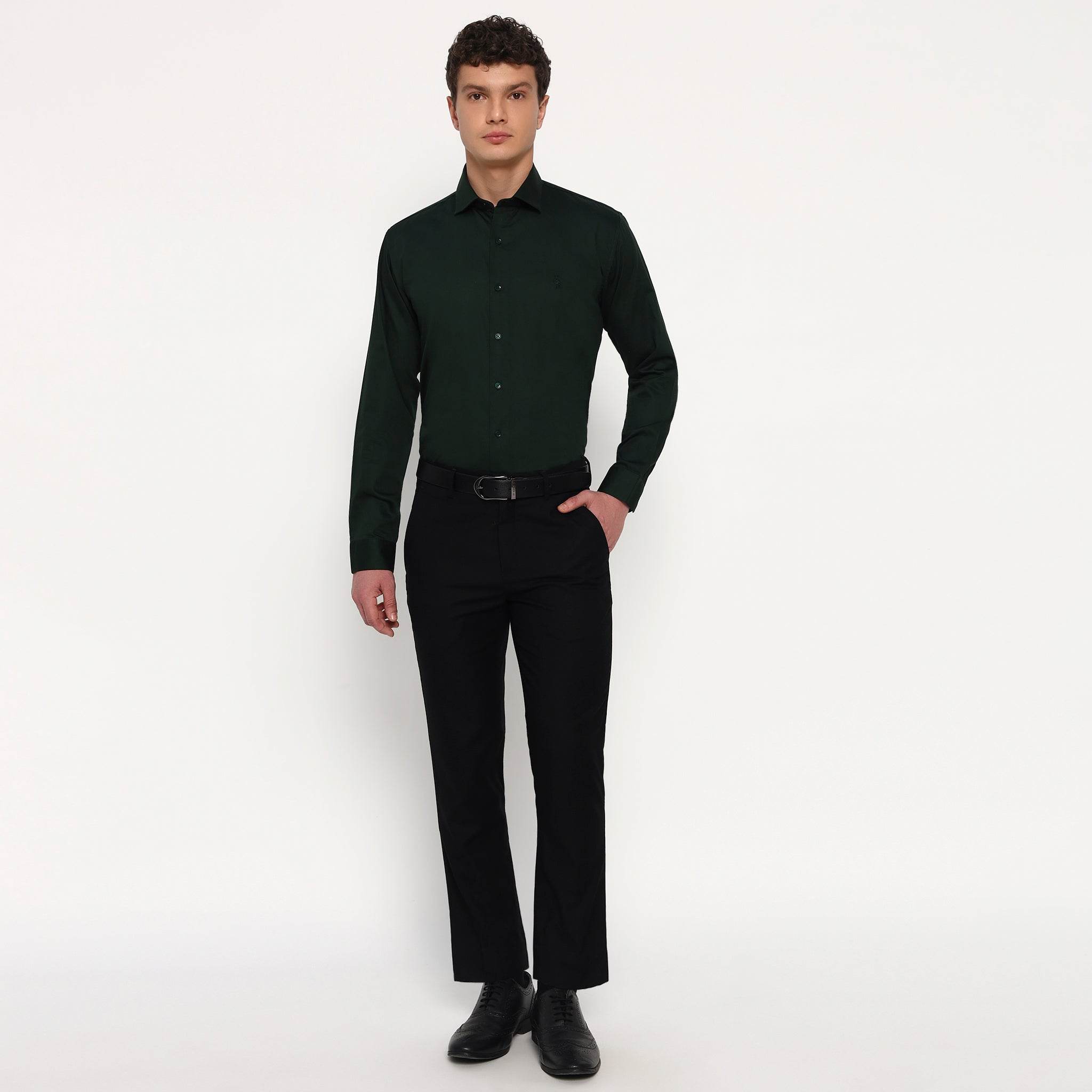 Forest Green Satin Shirt