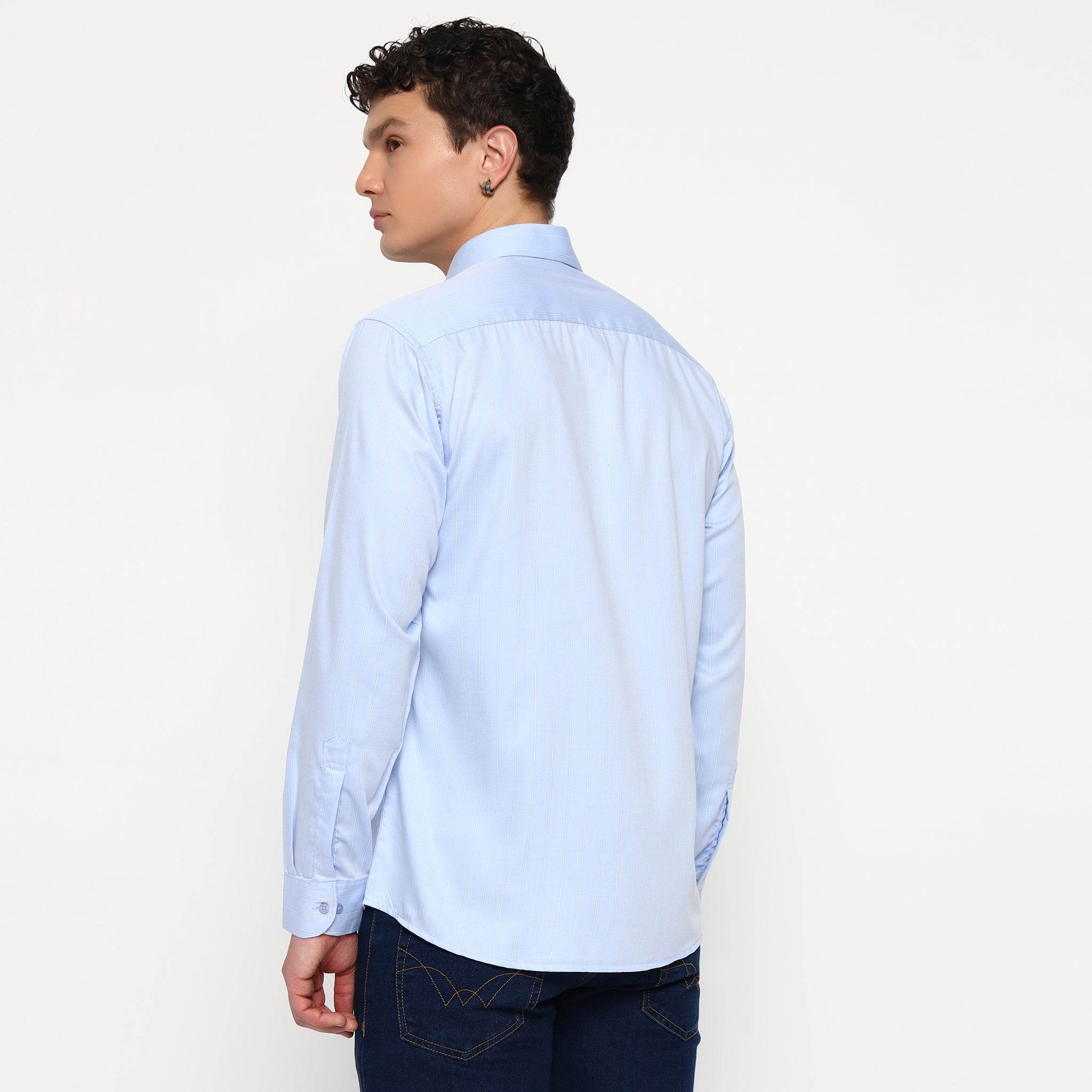 Skyline Blue Stripes Bamboo Shirt