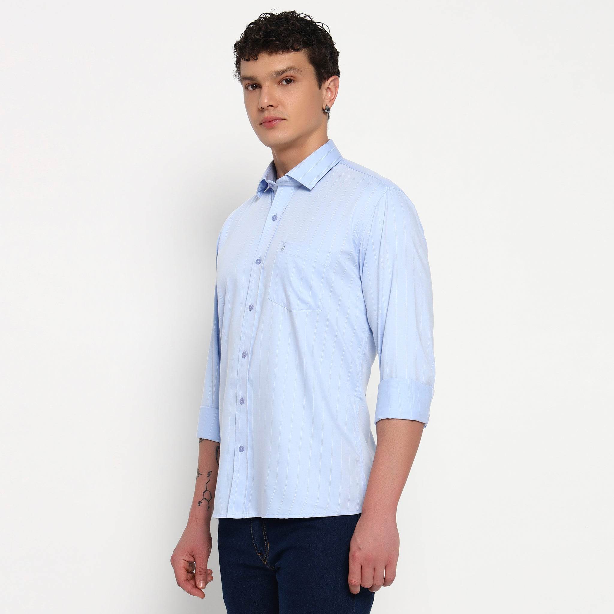 Skyline Blue Stripes Bamboo Shirt