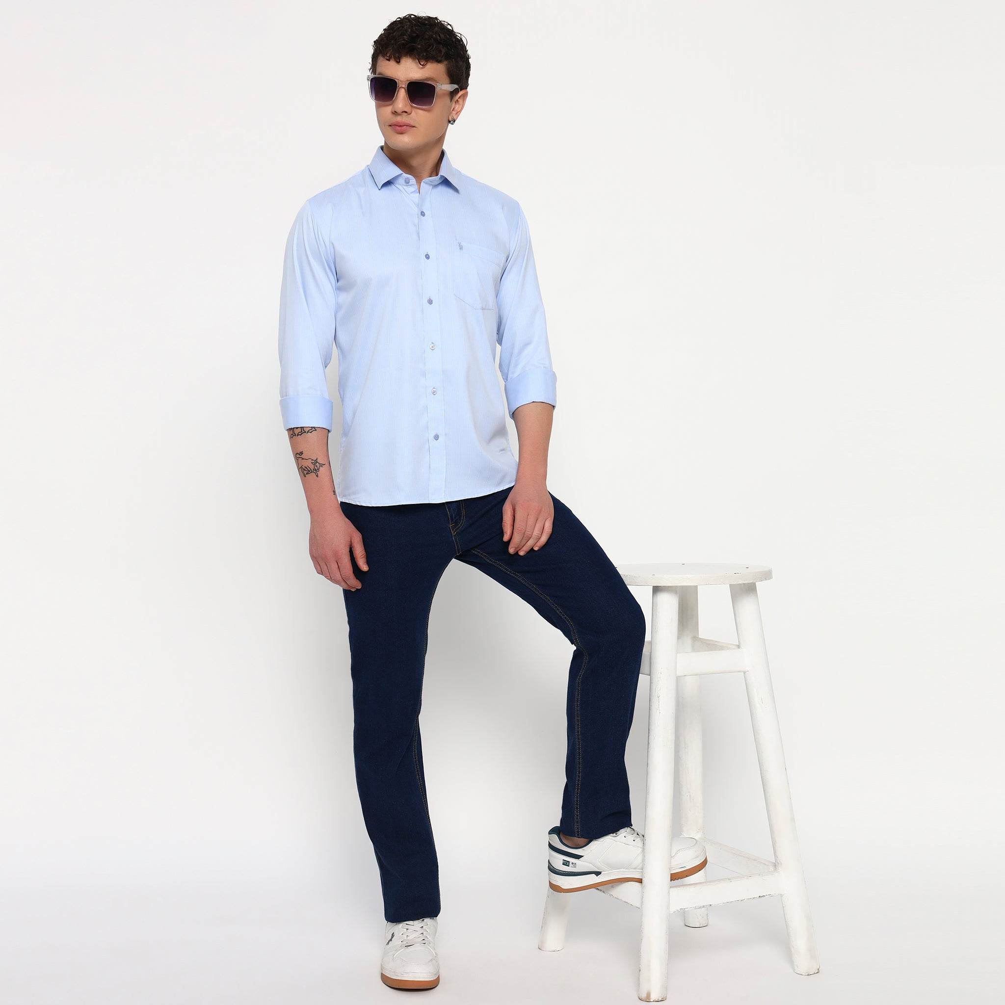 Skyline Blue Stripes Bamboo Shirt