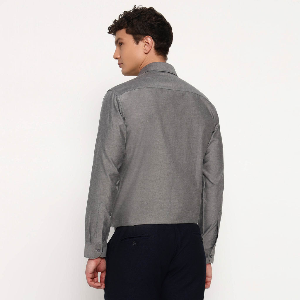 Silver Grey Oxford Cotton Shirt