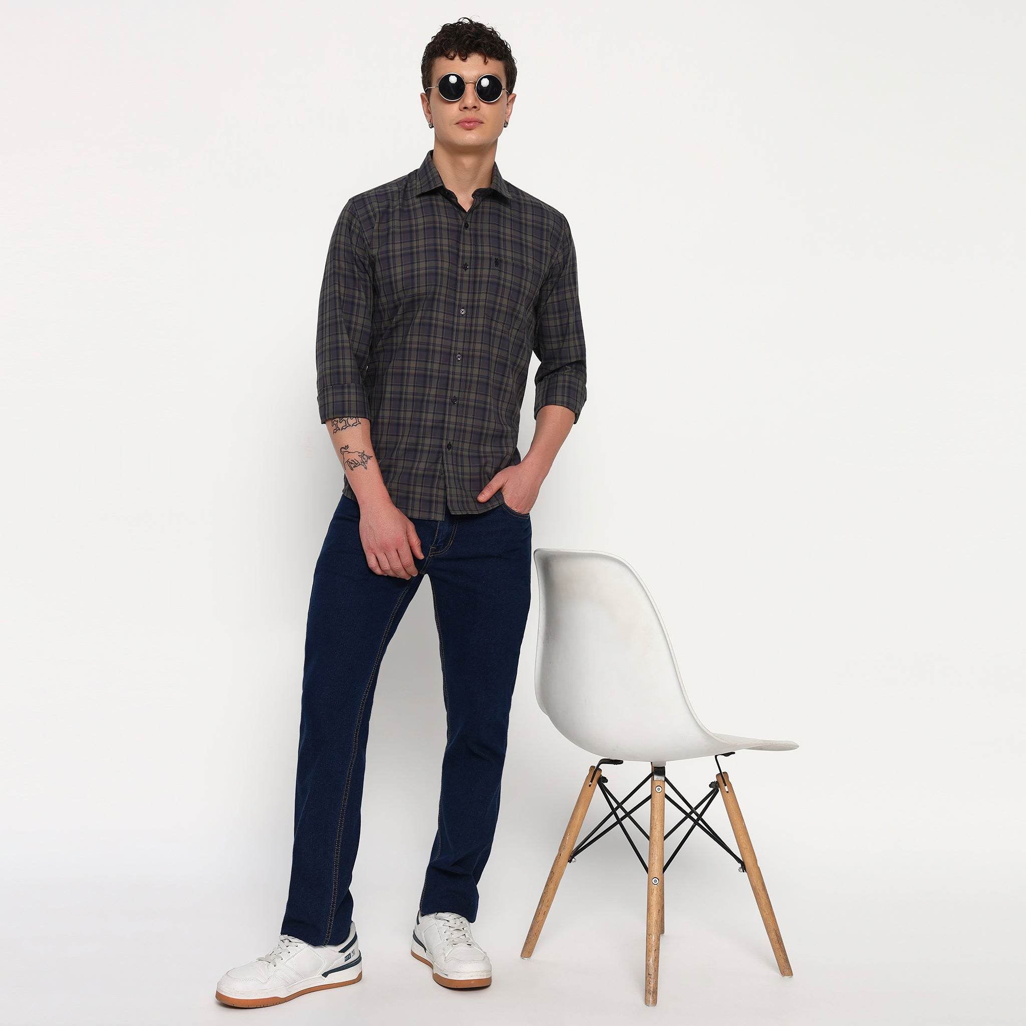 Forest Plum Bamboo Checks Shirt