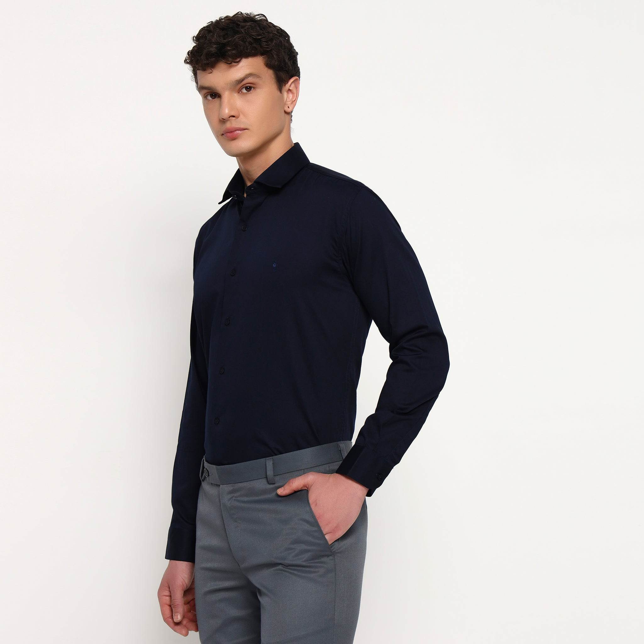 Wild Navy Bamboo Shirt