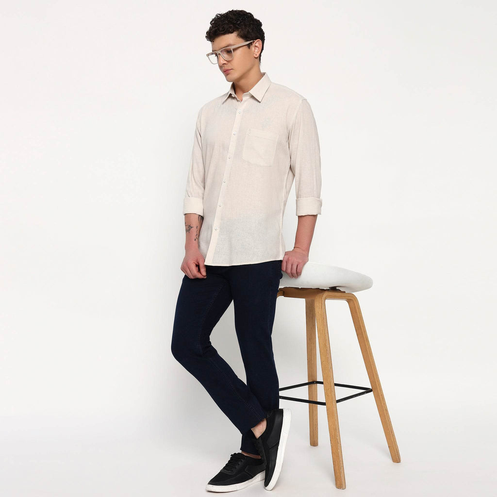 Beige Belgian Linen Shirt