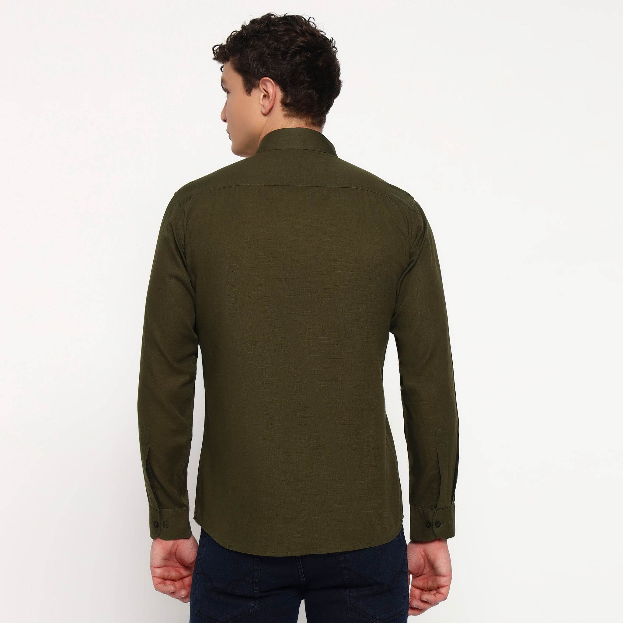 Dark Green Cotton Shirt