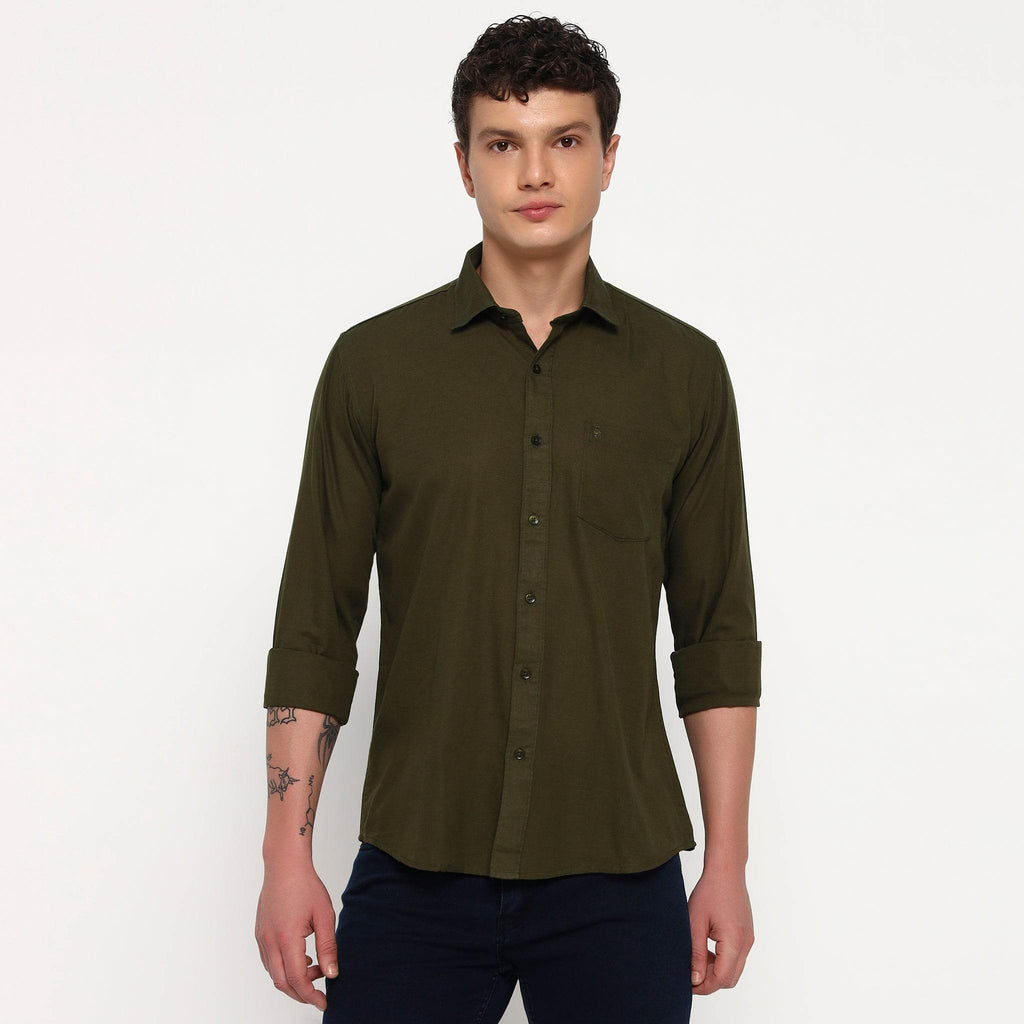 Dark Green Cotton Shirt