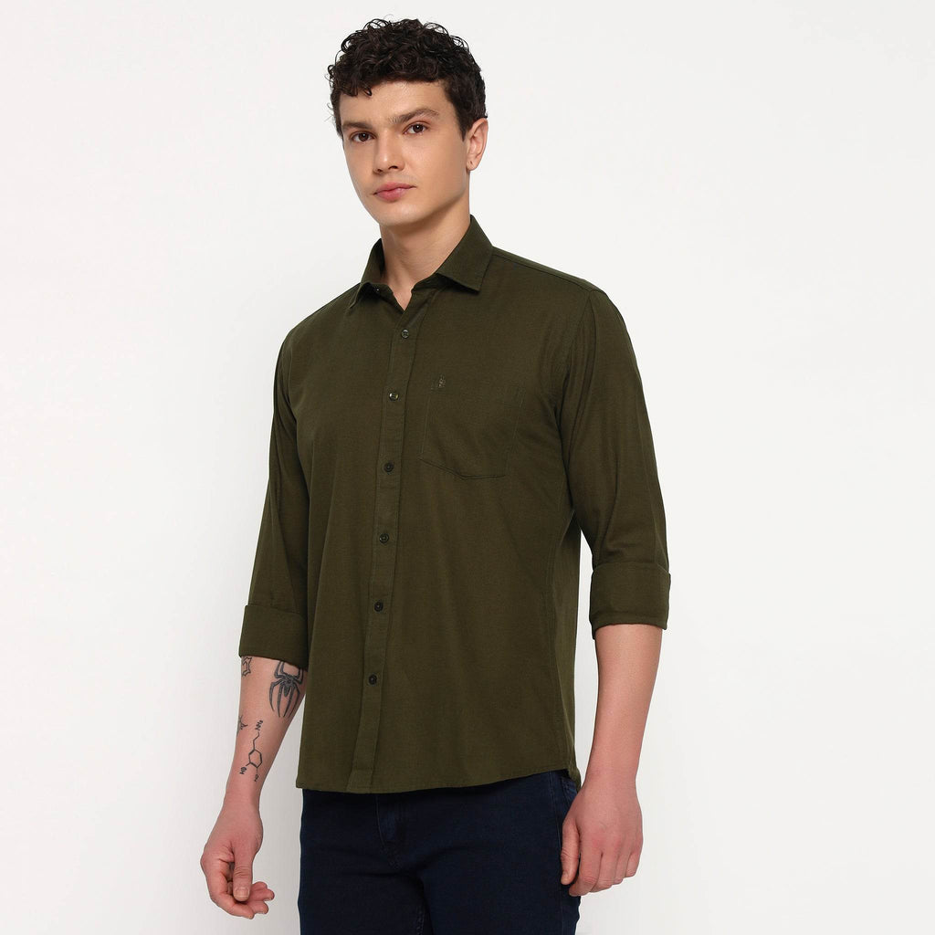 Dark Green Cotton Shirt