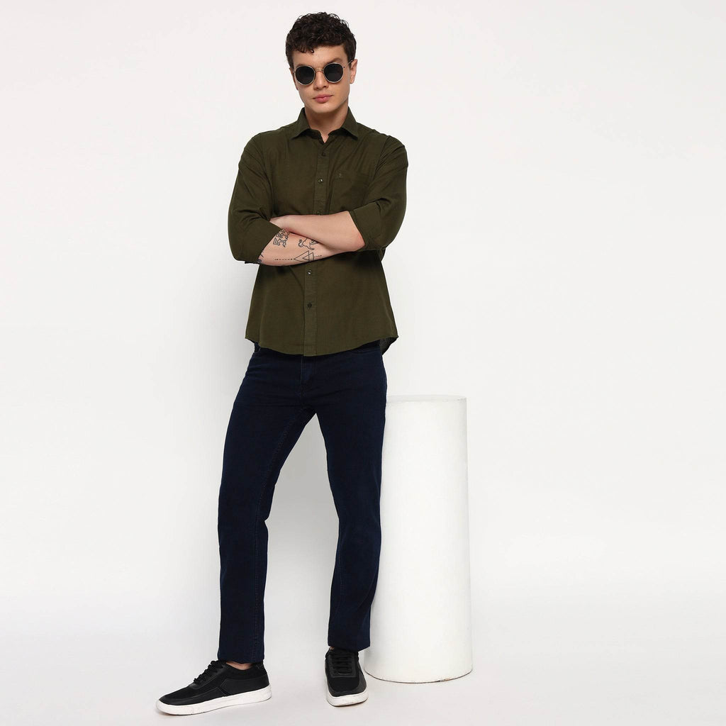 Dark Green Cotton Shirt