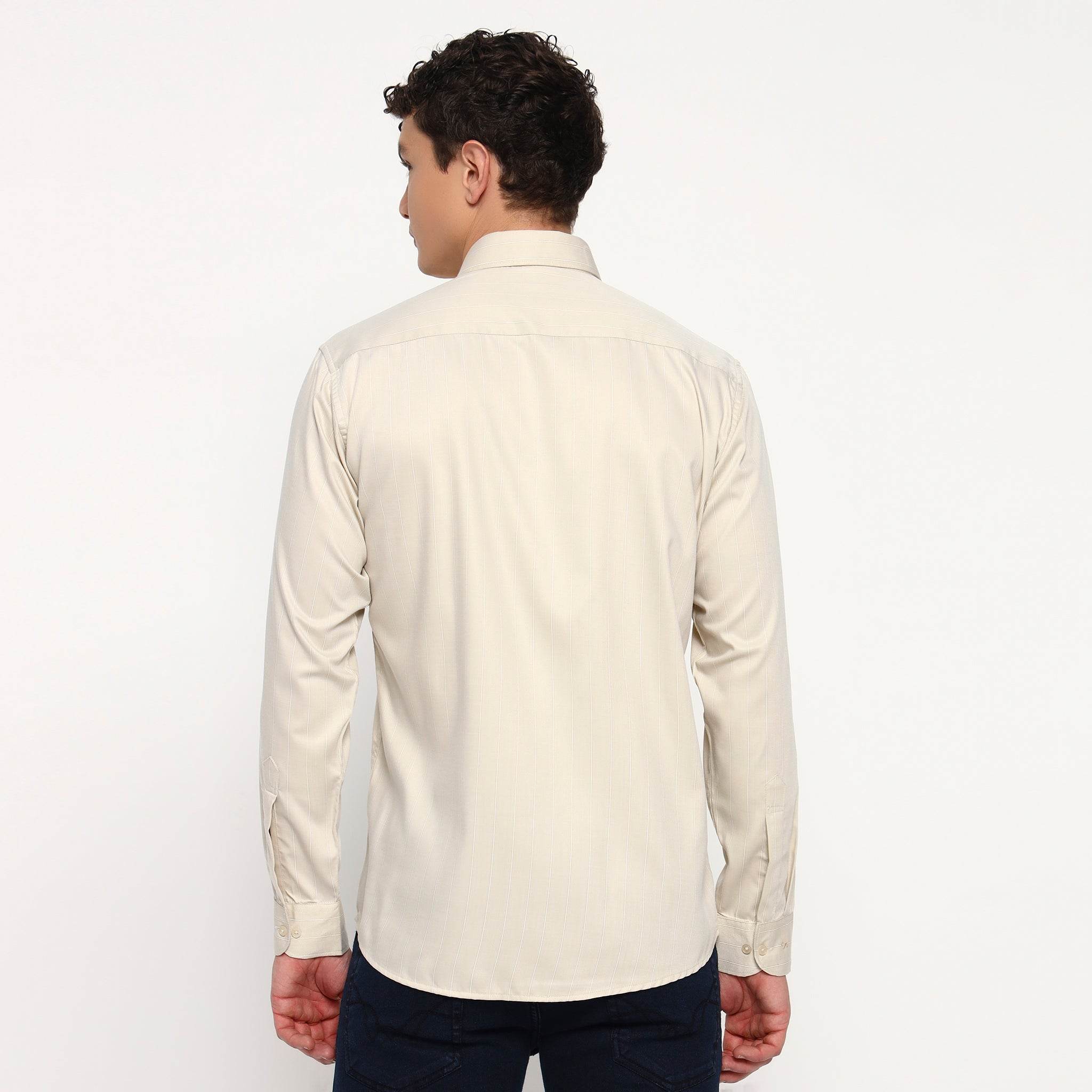 Sandline Beige Stripes Bamboo Shirt