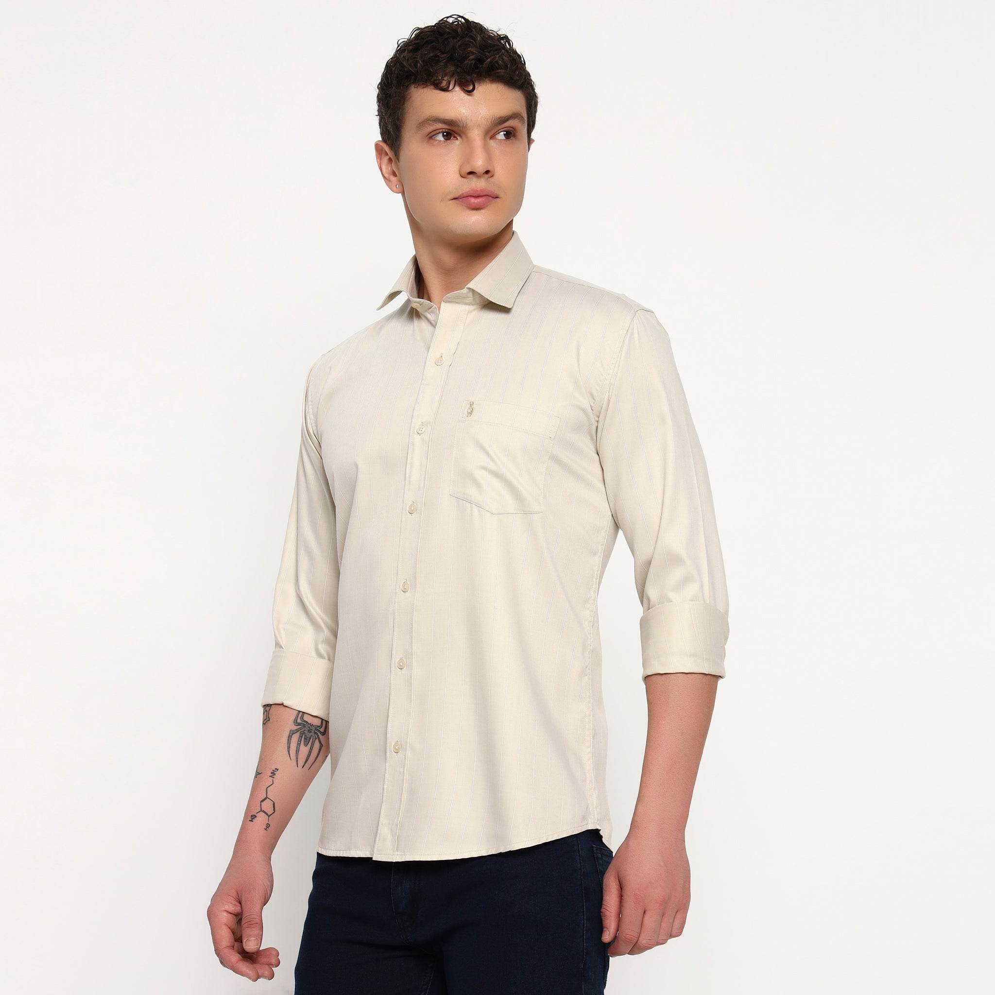 Sandline Beige Stripes Bamboo Shirt