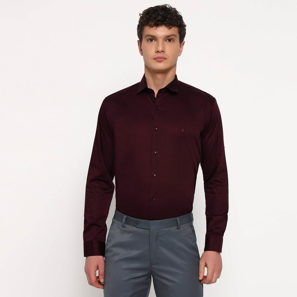 Maroon Satin Shirt