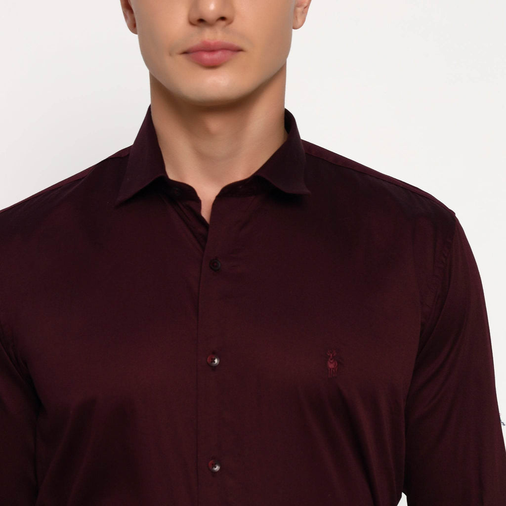 Maroon Satin Shirt