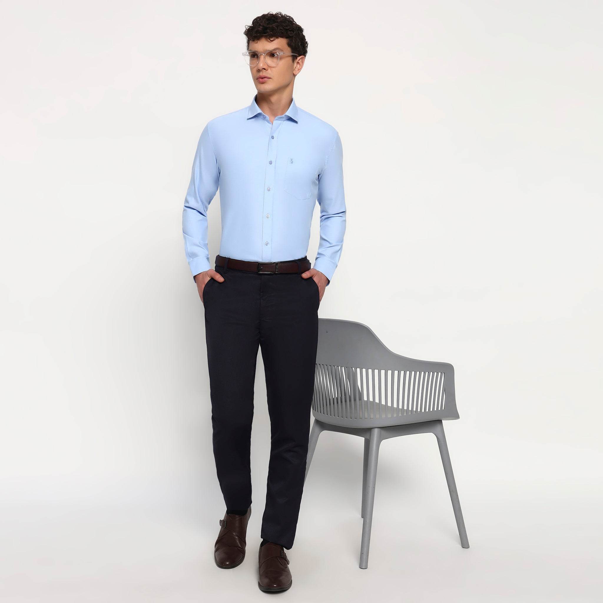 Sky Blue Oxford Cotton Shirt