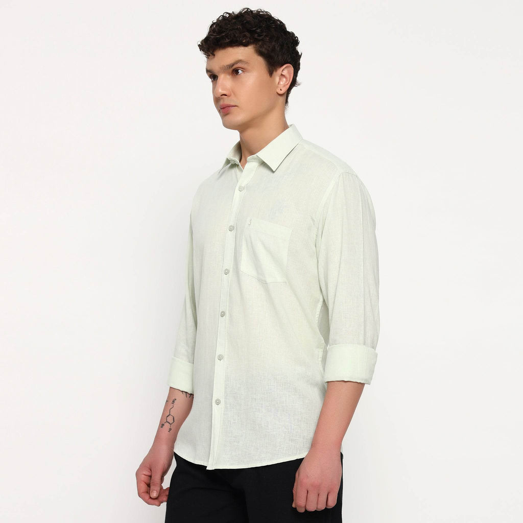 Mint Green Belgian Linen Shirt