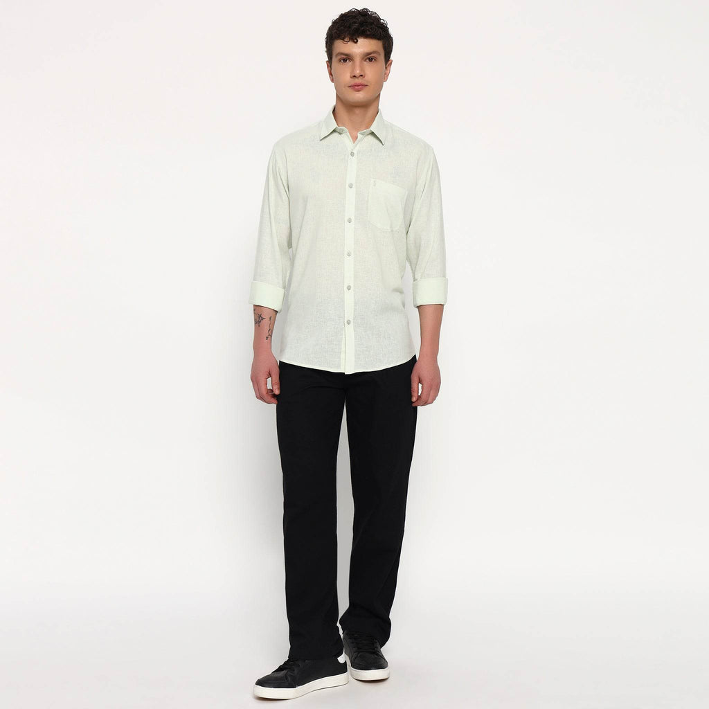 Mint Green Belgian Linen Shirt