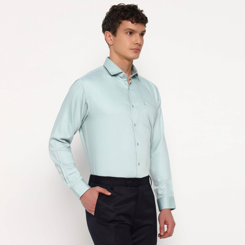 Aqua Cyan Bamboo Shirt