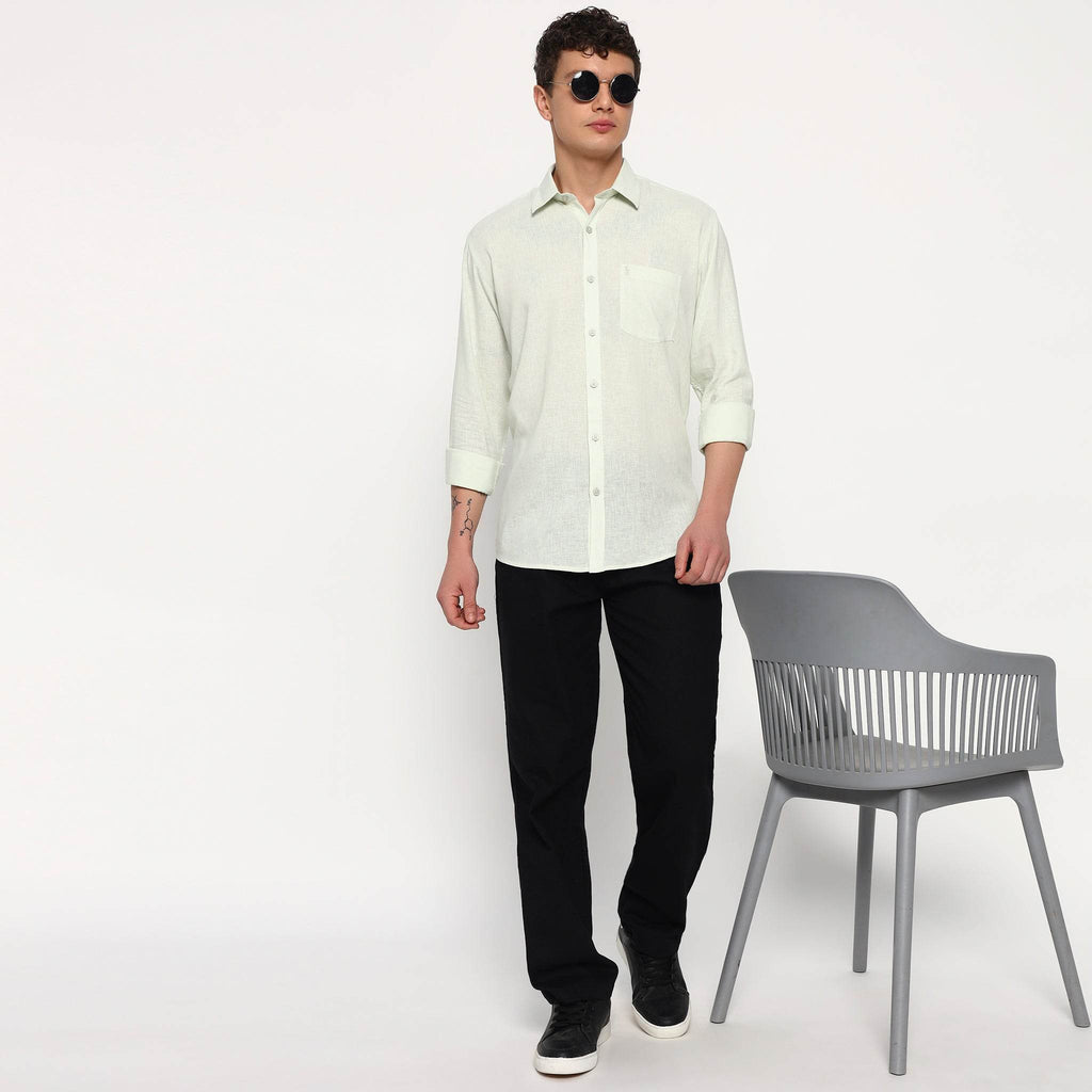 Mint Green Belgian Linen Shirt