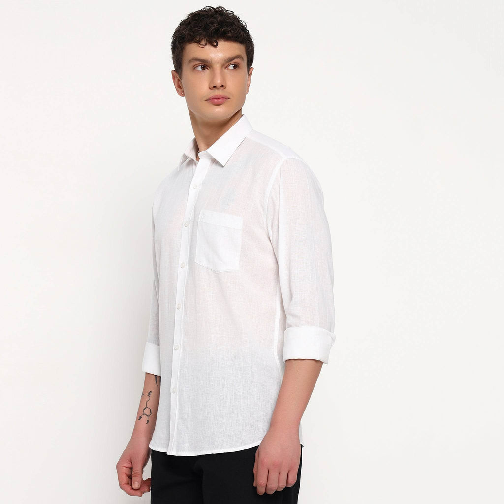 Snow White Belgian Linen Shirt