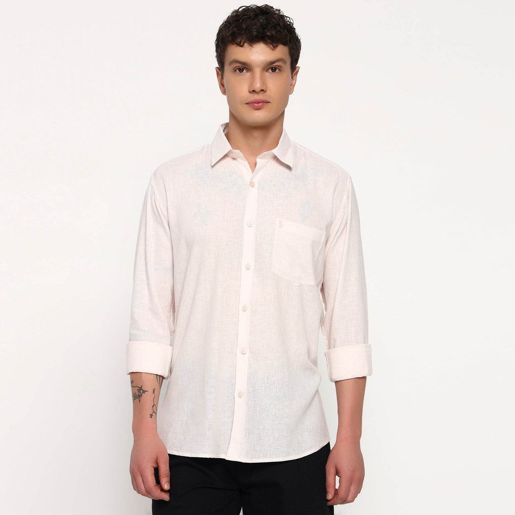 Barely Pink Belgian Linen Shirt