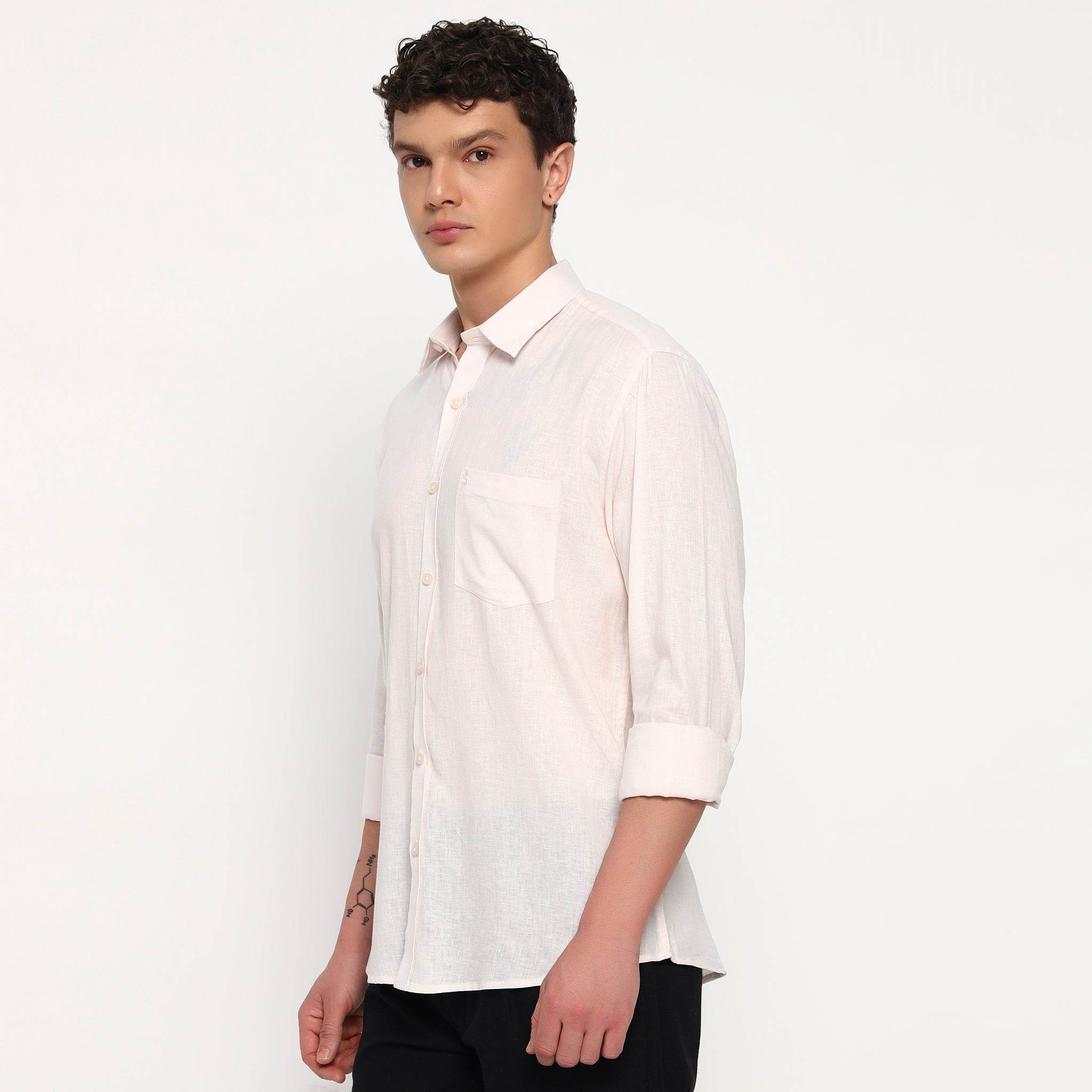 Barely Pink Belgian Linen Shirt