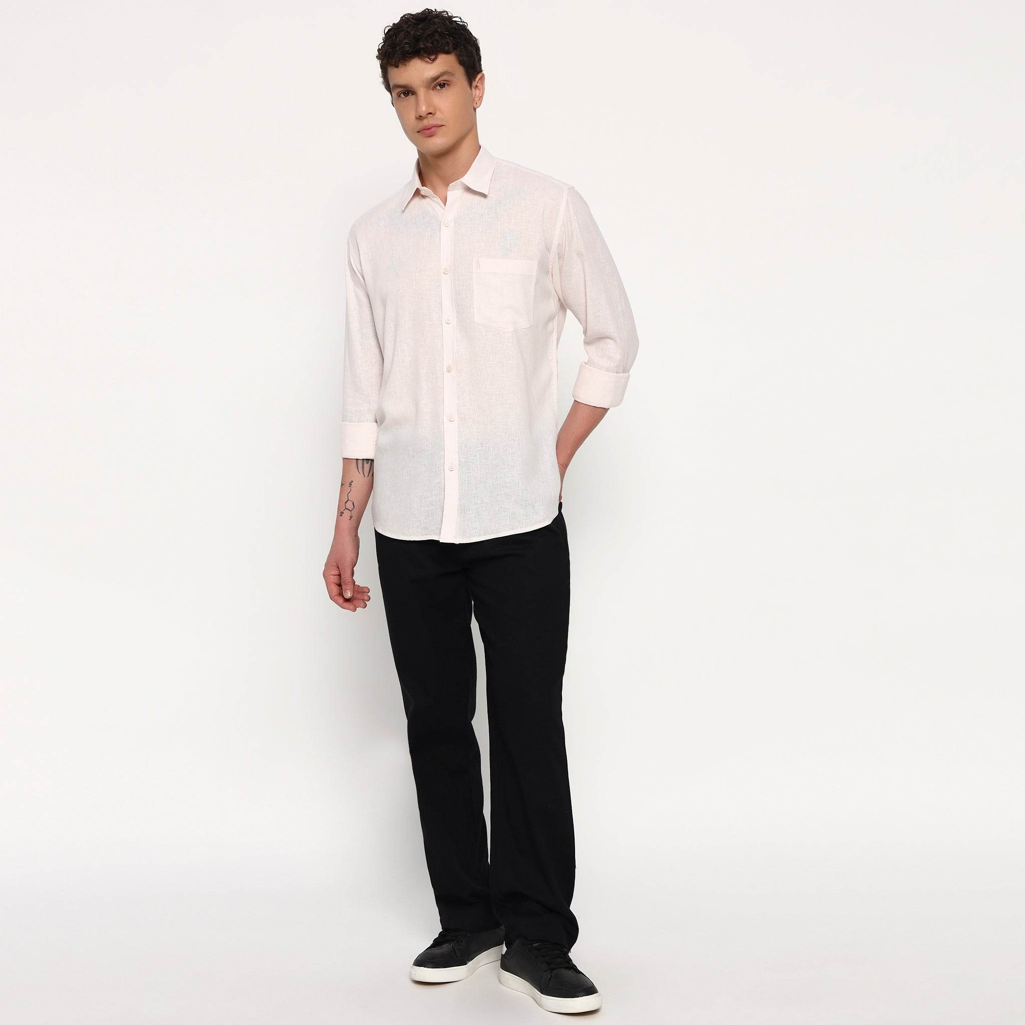 Barely Pink Belgian Linen Shirt