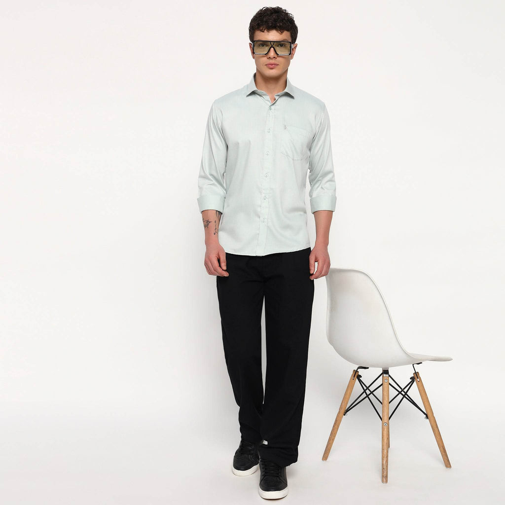 Mint Green Stripes Bamboo Shirt