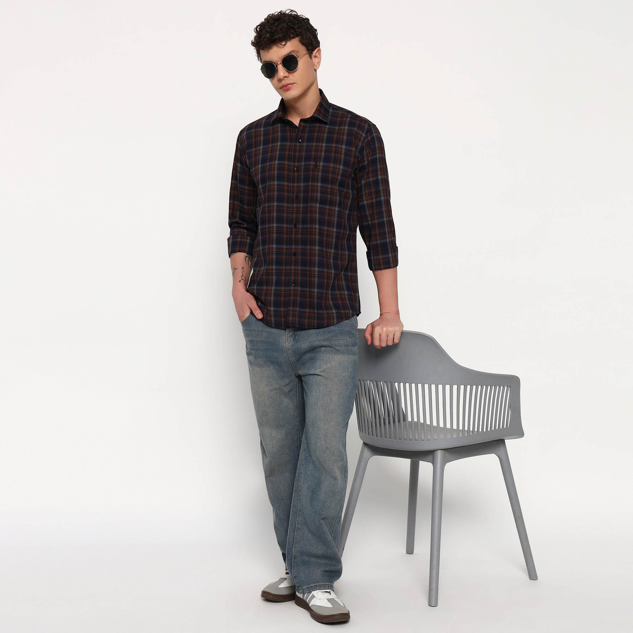 Sunset Tide Bamboo Checks Shirt