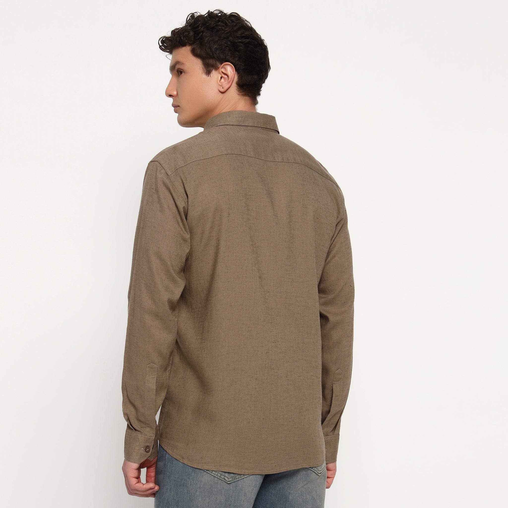 Toast Brown Belgian Linen Shirt