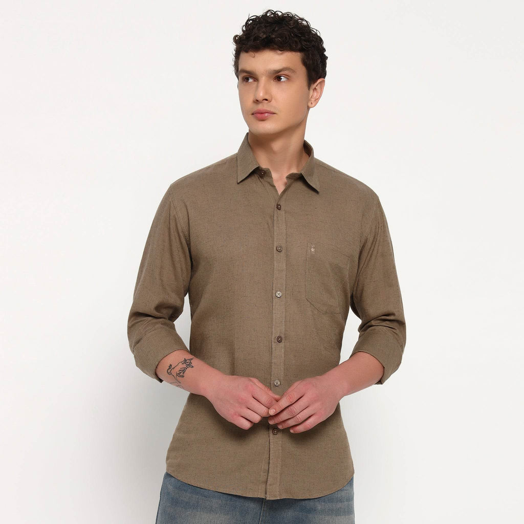 Toast Brown Belgian Linen Shirt