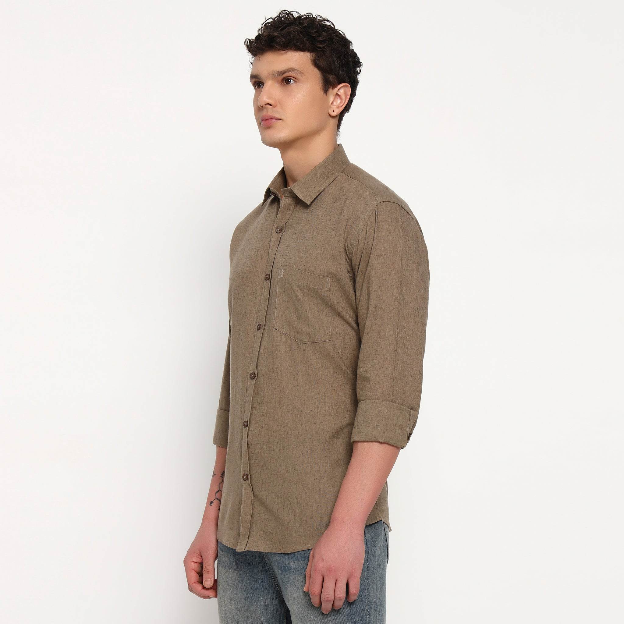 Toast Brown Belgian Linen Shirt