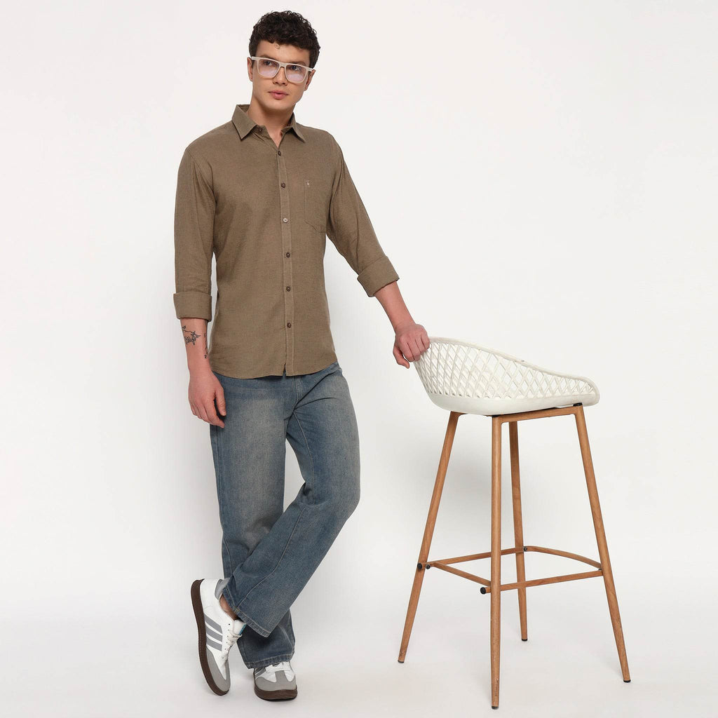 Toast Brown Belgian Linen Shirt