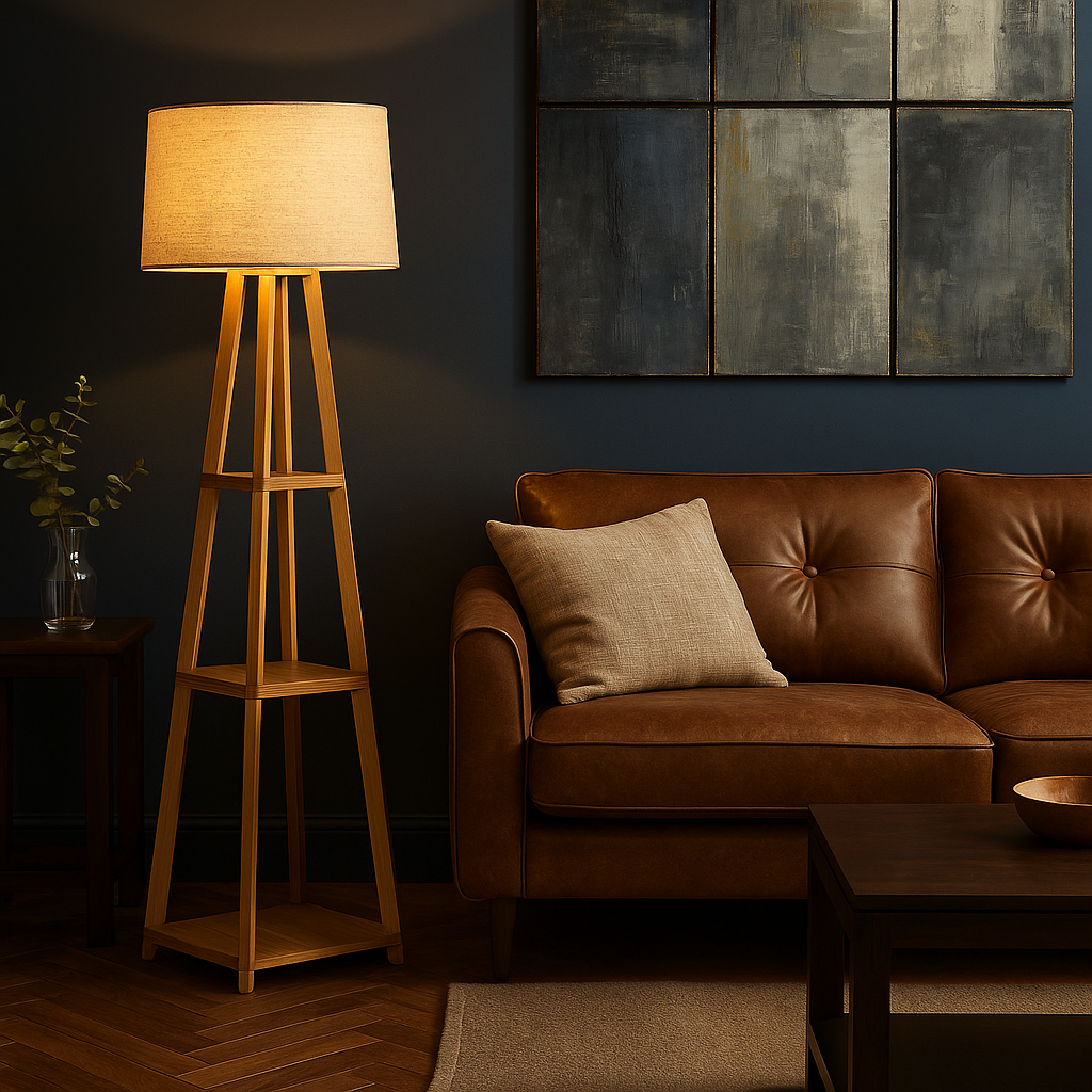 Classic Wooden Column Floor Lamp