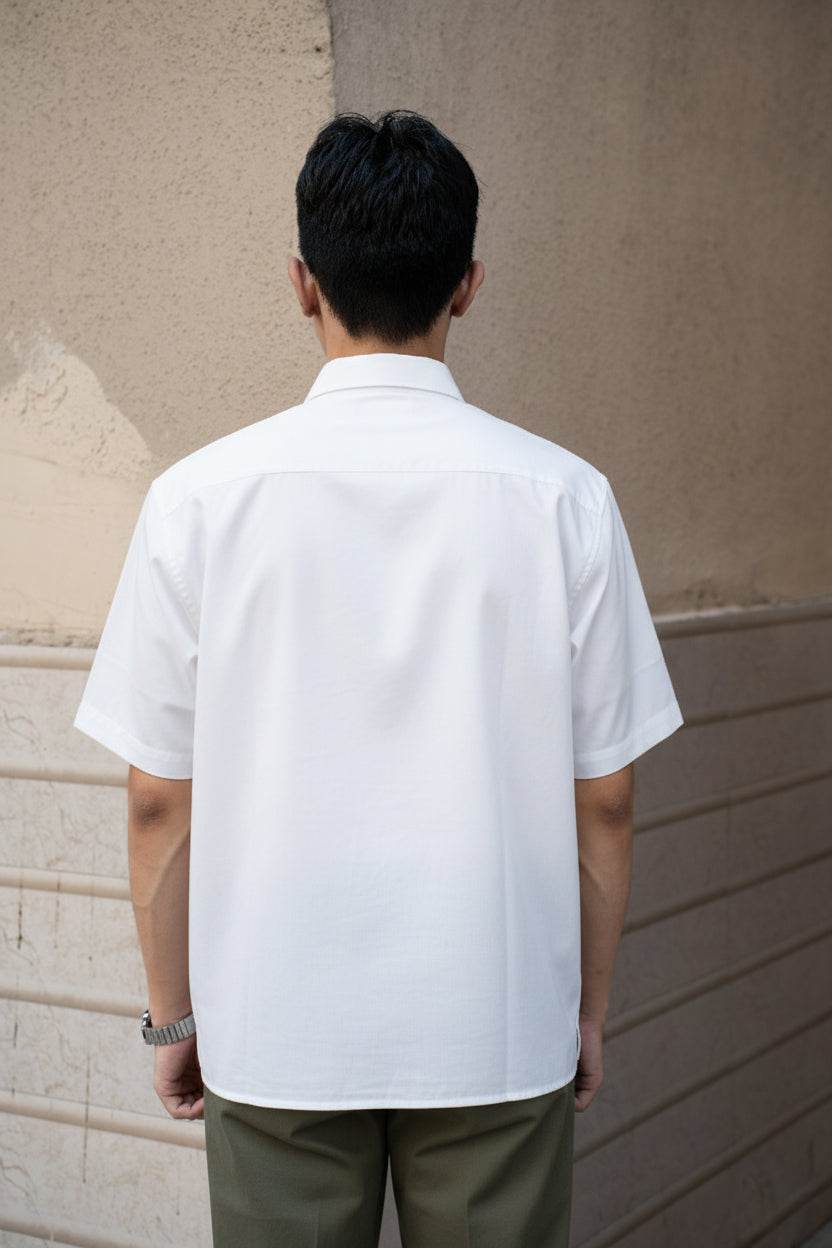 White Oversized Half Sleeves Shirt