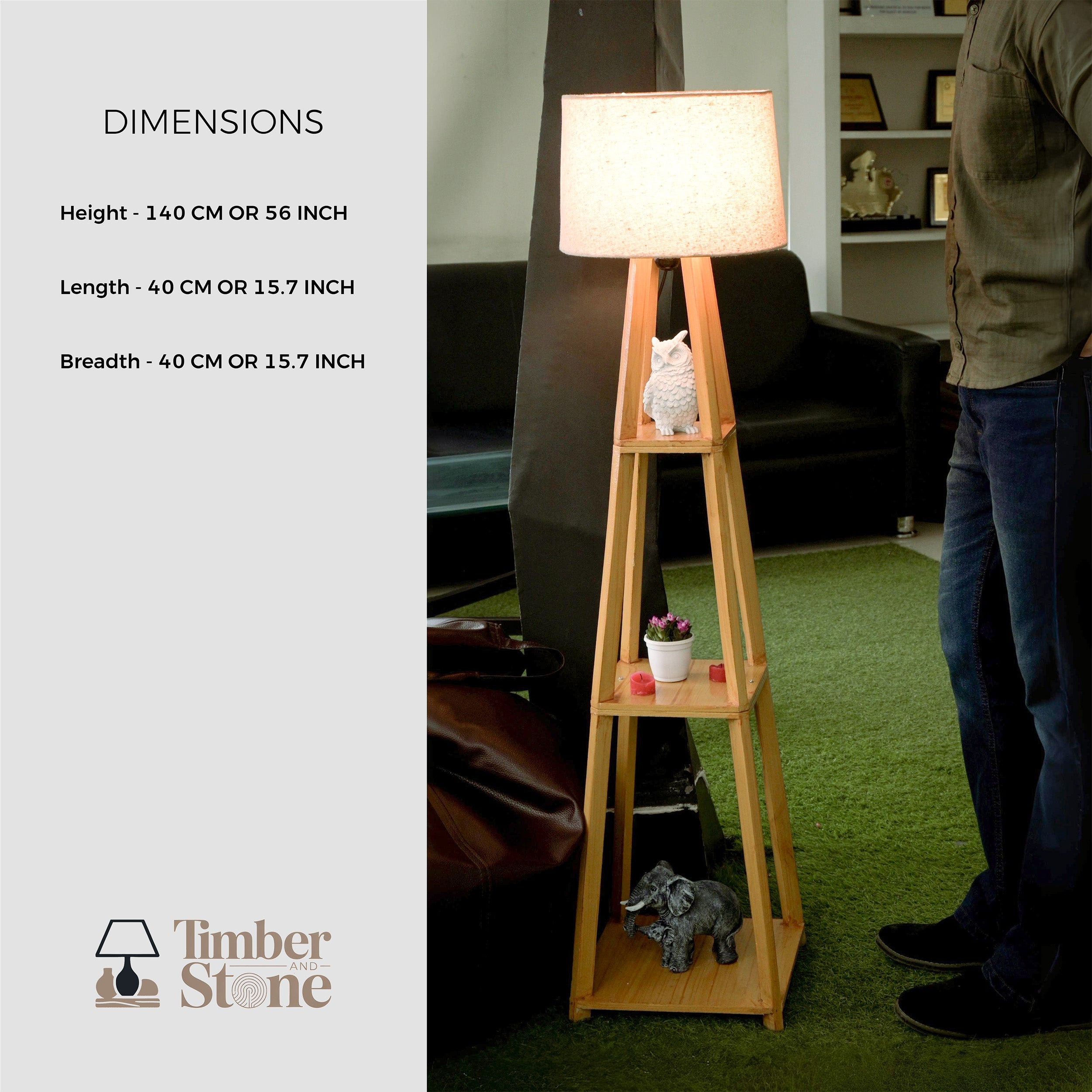 Classic Wooden Column Floor Lamp