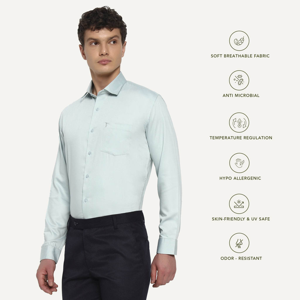 Aqua Cyan Bamboo Shirt