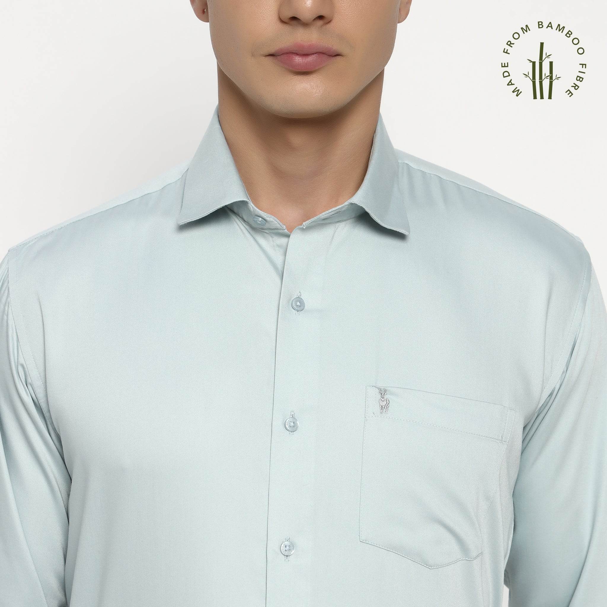 Aqua Cyan Bamboo Shirt