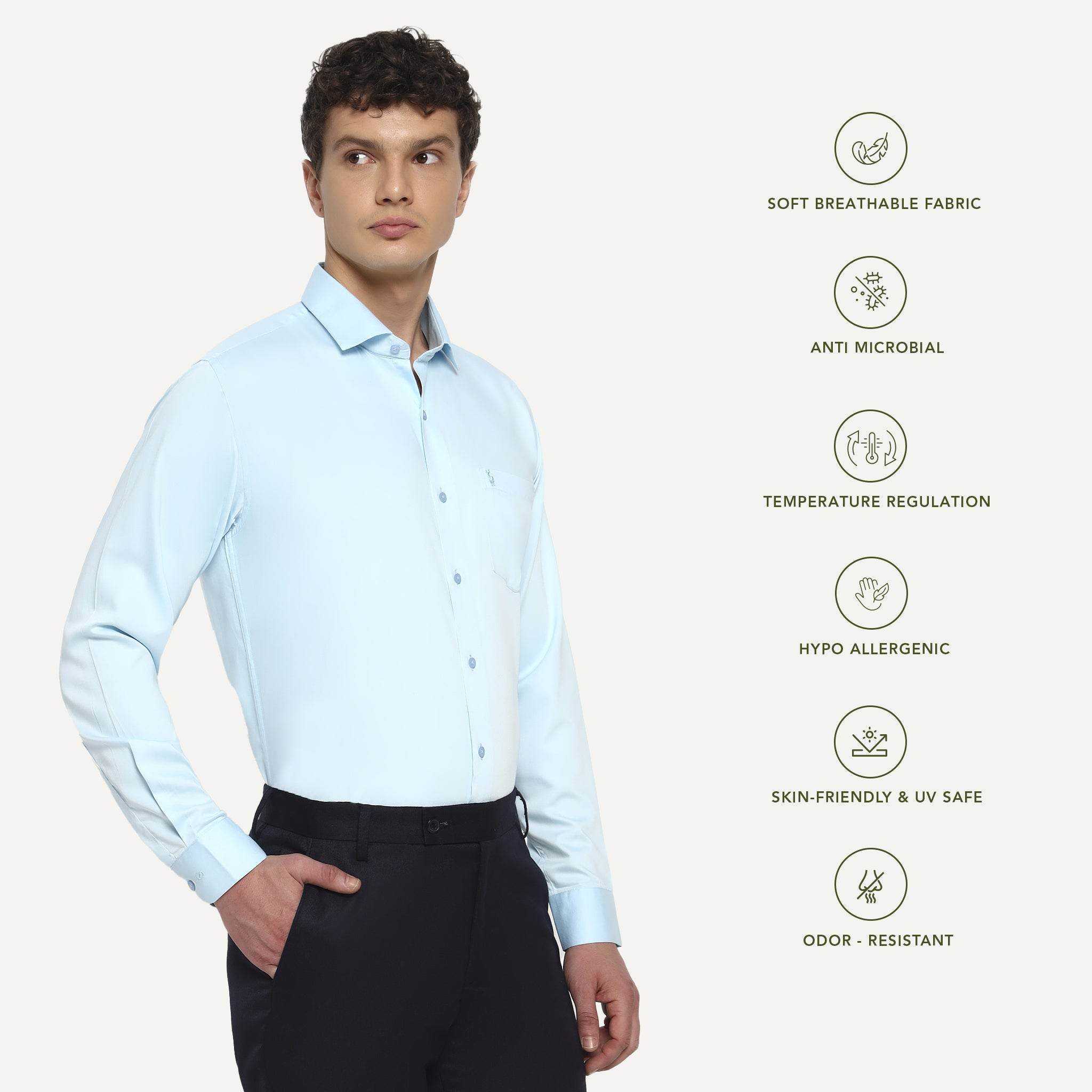 Mist Blue Bamboo Shirt
