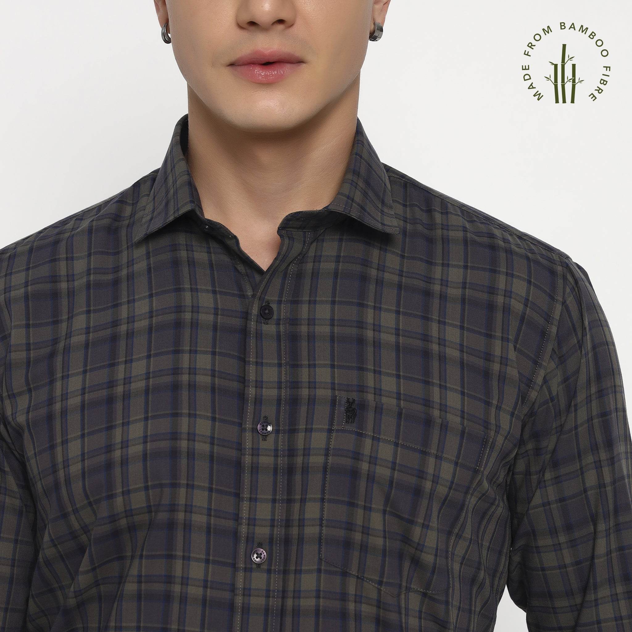 Forest Plum Bamboo Checks Shirt
