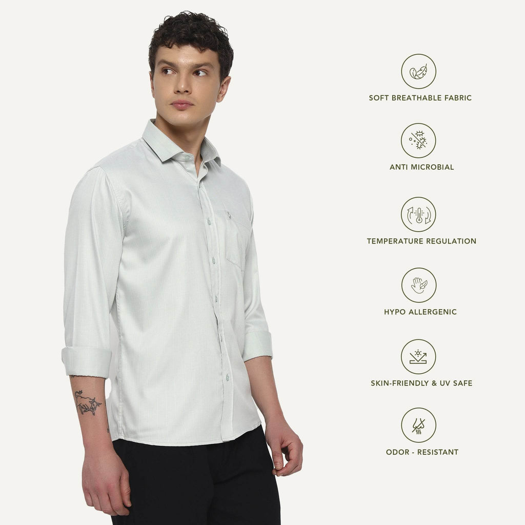 Mint Green Stripes Bamboo Shirt