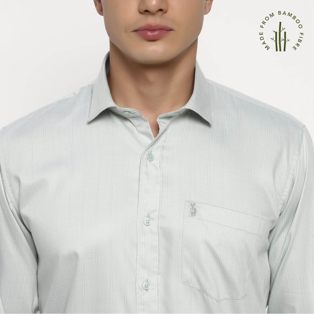 Mint Green Stripes Bamboo Shirt