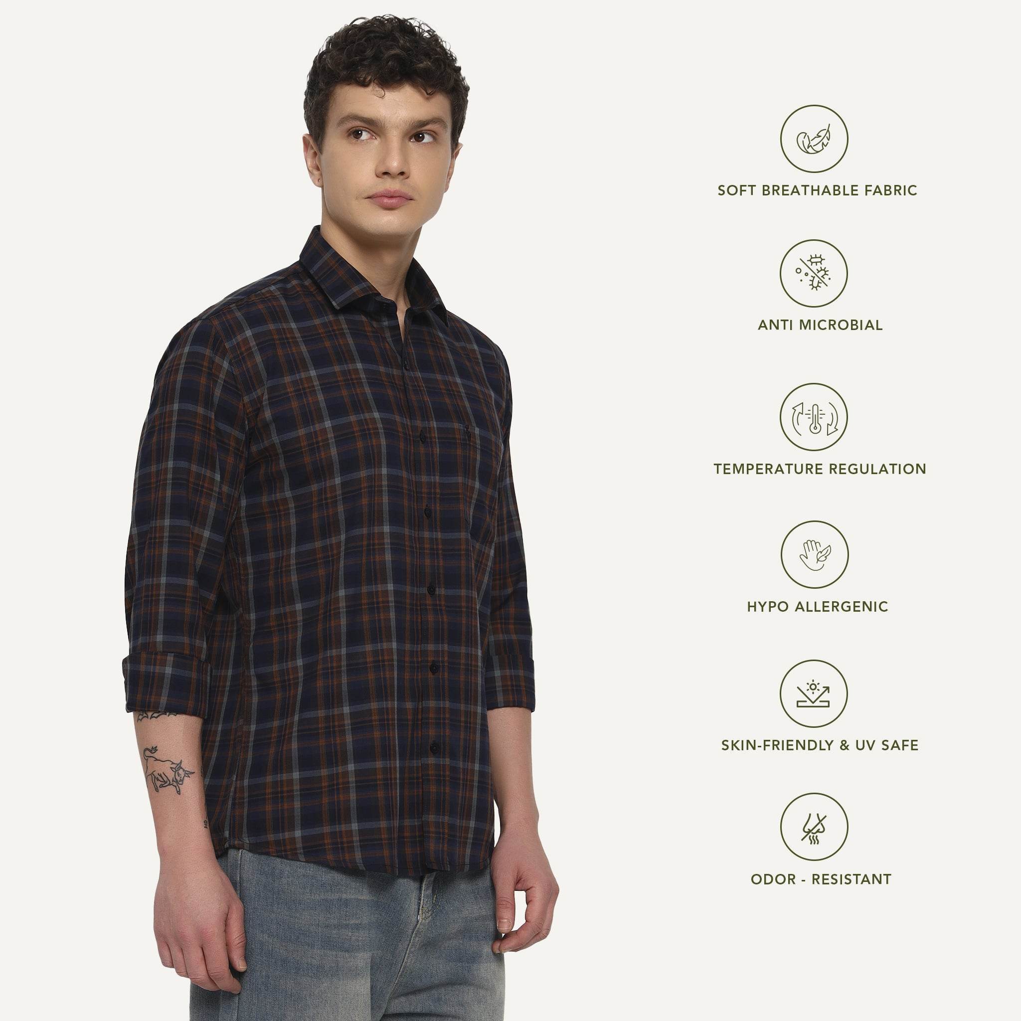 Sunset Tide Bamboo Checks Shirt
