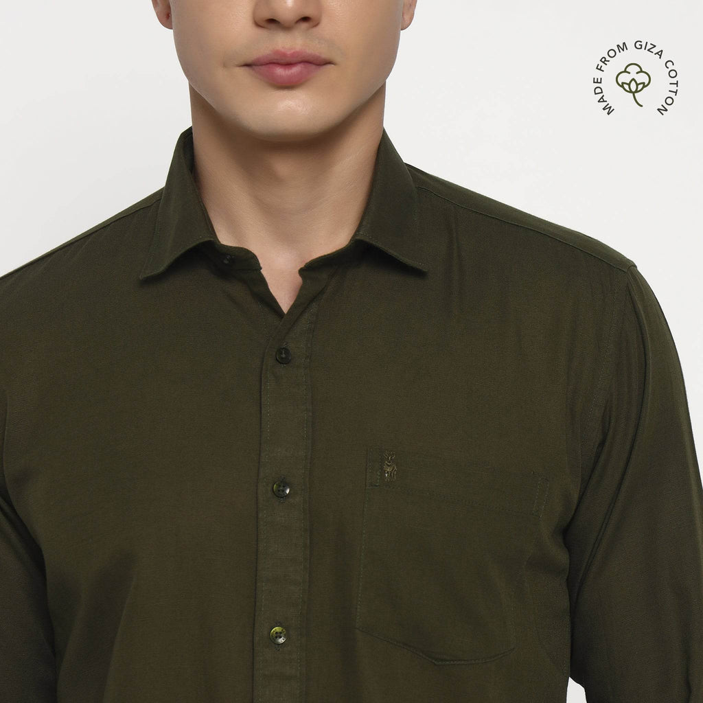 Dark Green Cotton Shirt
