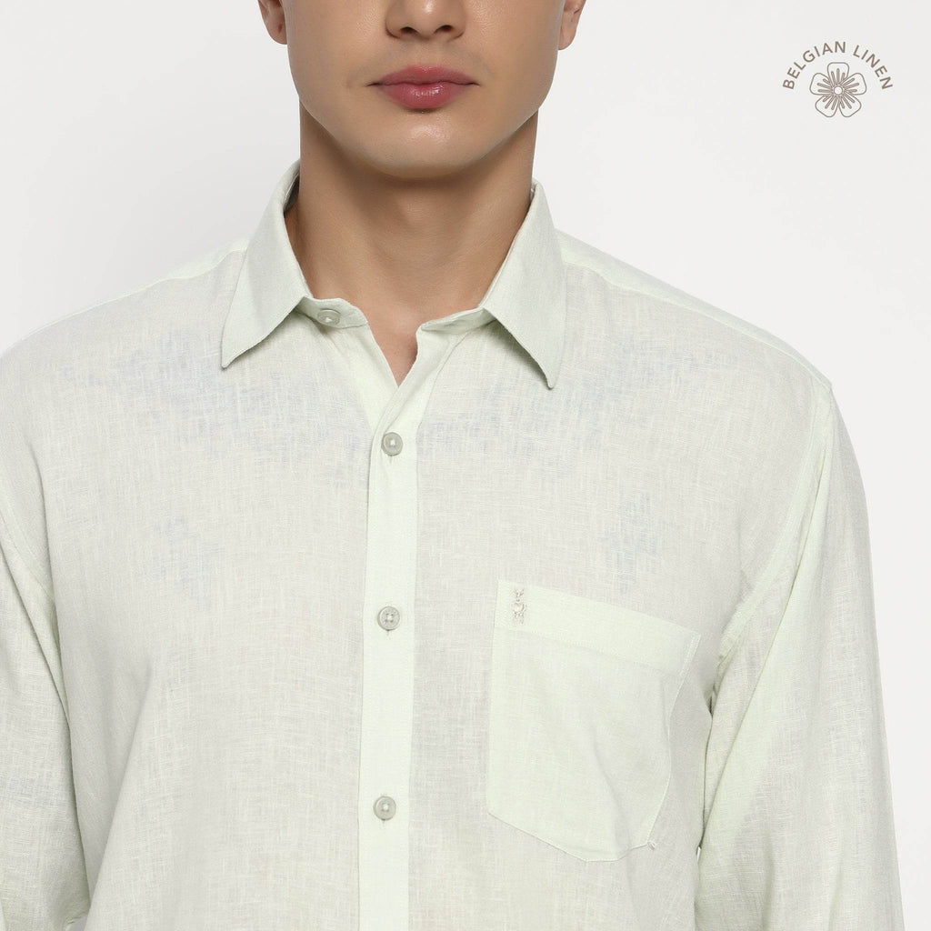 Mint Green Belgian Linen Shirt