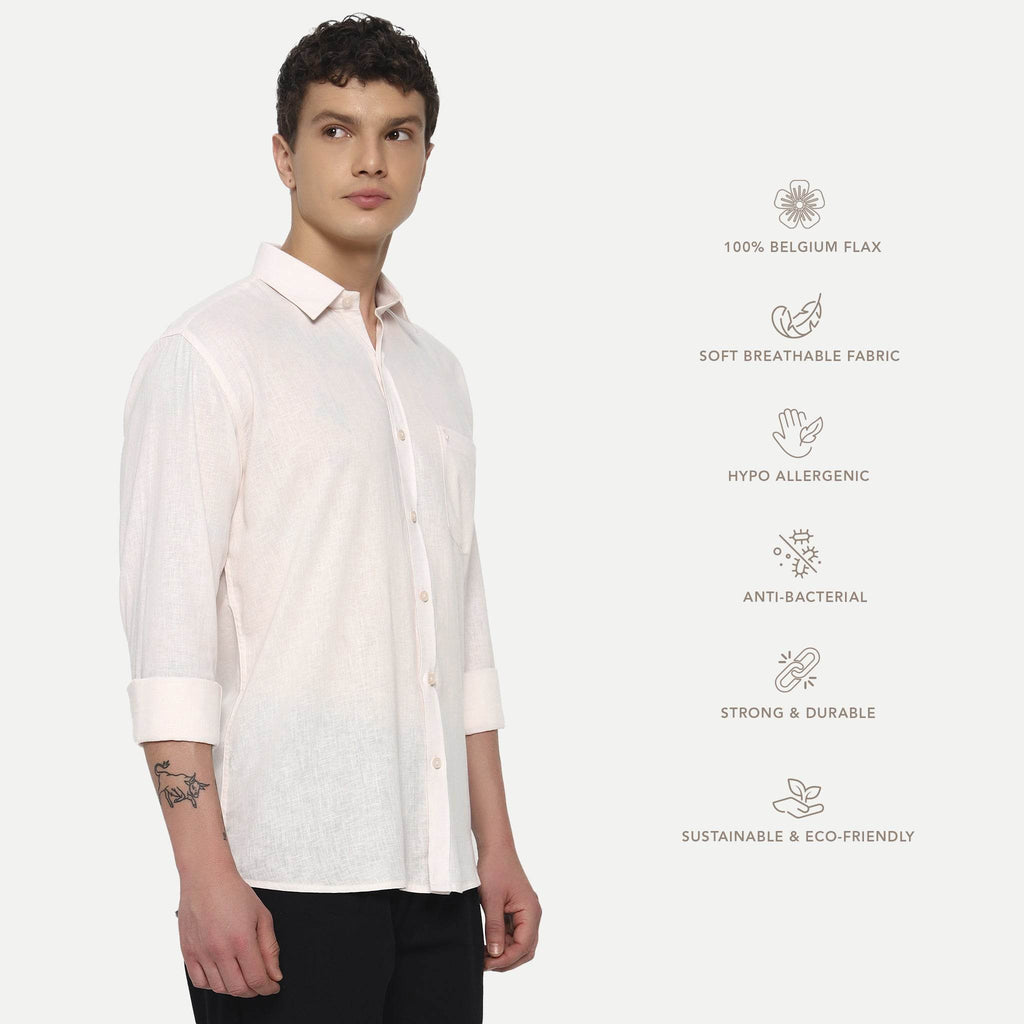 Barely Pink Belgian Linen Shirt