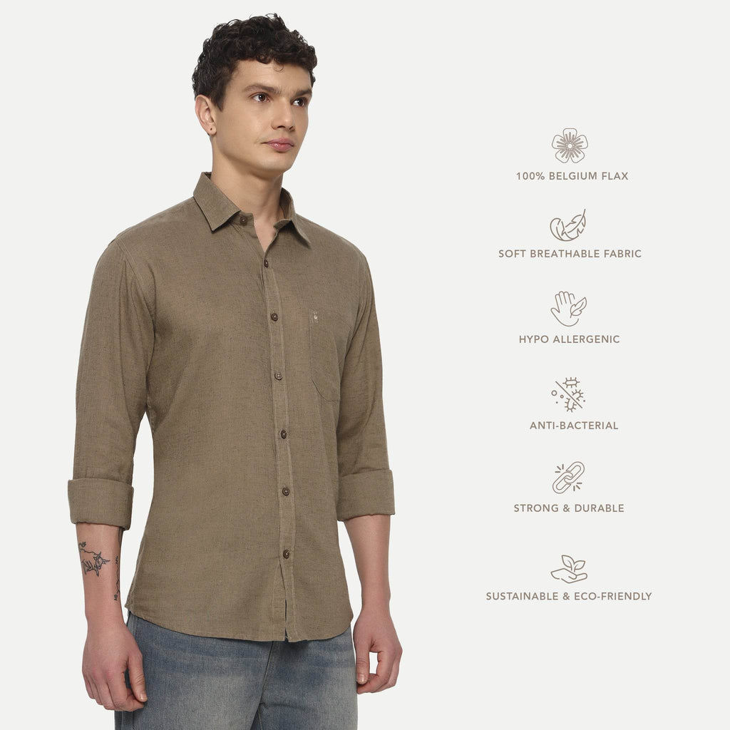 Toast Brown Belgian Linen Shirt