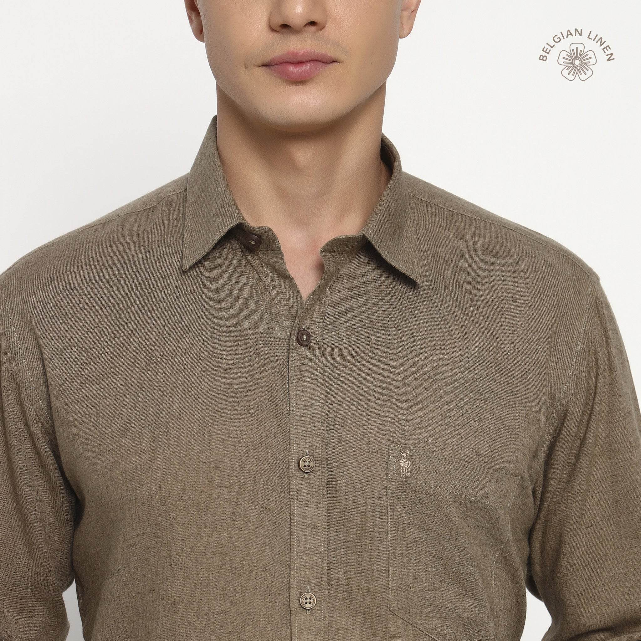 Toast Brown Belgian Linen Shirt